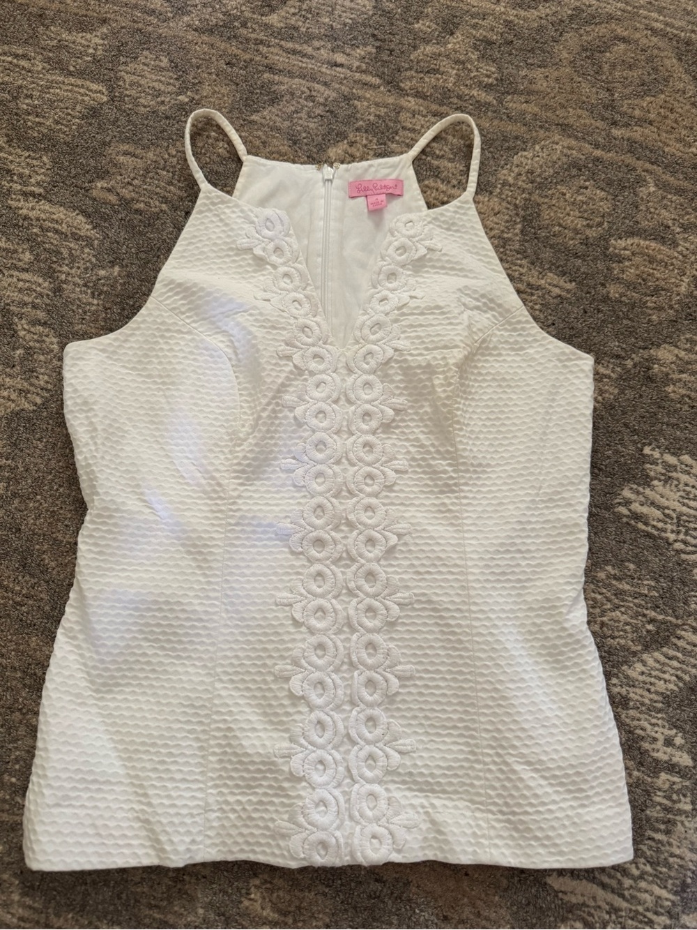 Lilly Pulitzer Cream Embroidered Halter Camisole